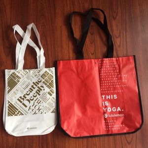 LULULEMON 2 Red and White paper bags